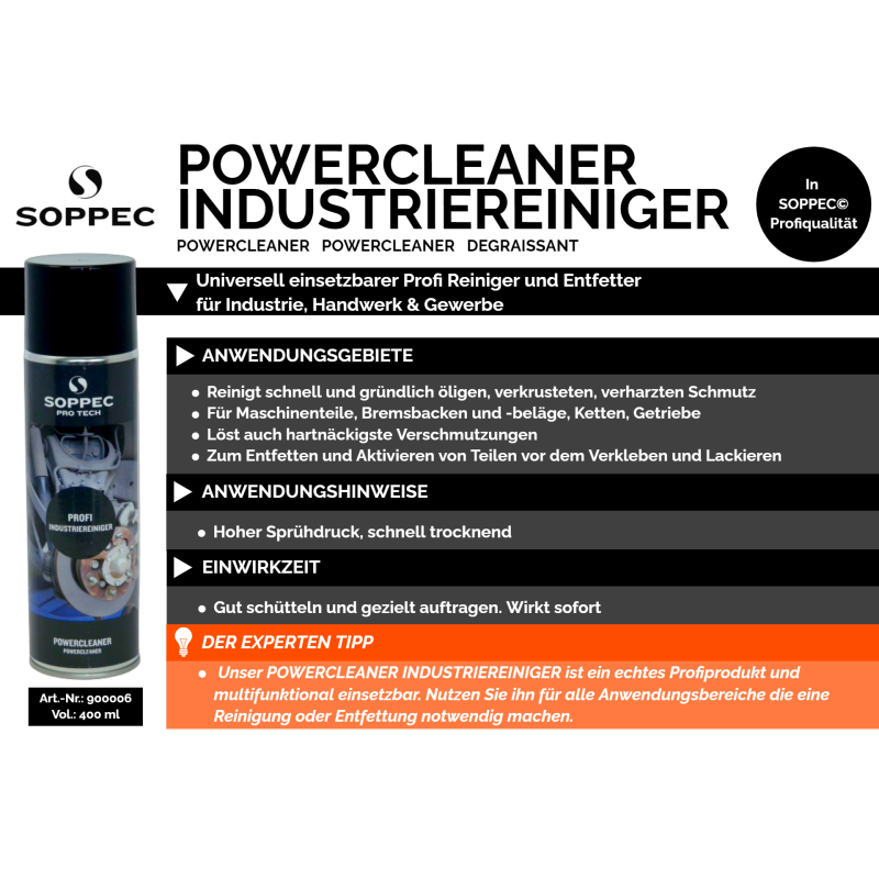 Universal Degreaser spray | POWER CLEANER SOPPEC - Technima Central